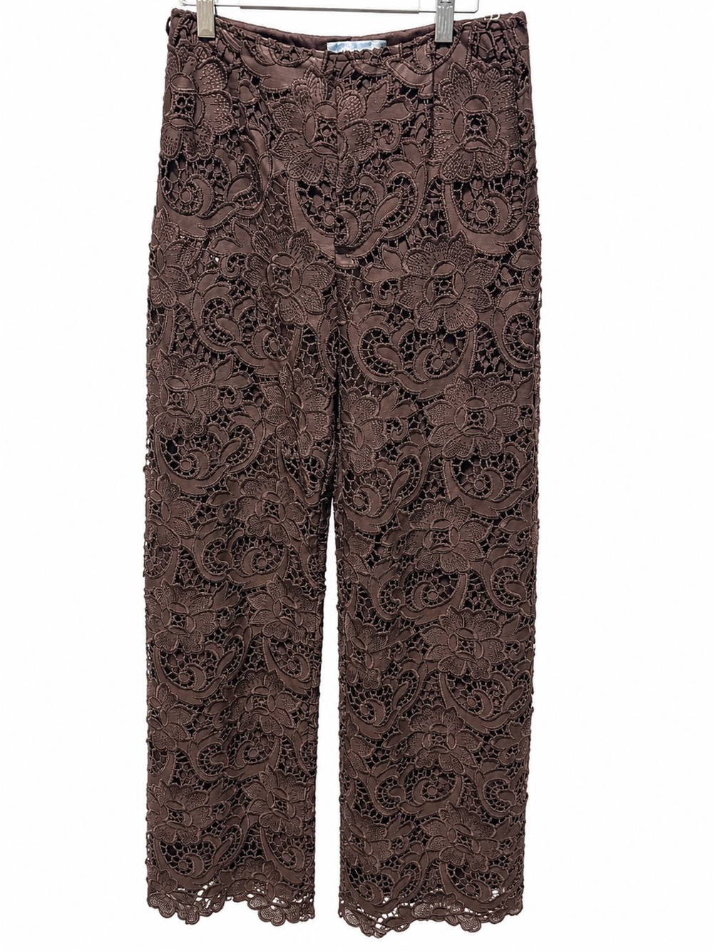 Antonio Melani Brown Floral Lace Wide Leg Pants